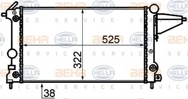 HELLA 8MK376715481 Радіатор, охолодження двигуна