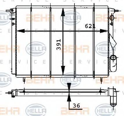 HELLA 8MK376716211 Радіатор, охолодження двигуна