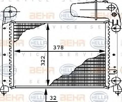 HELLA 8MK376716341 Радіатор, охолодження двигуна