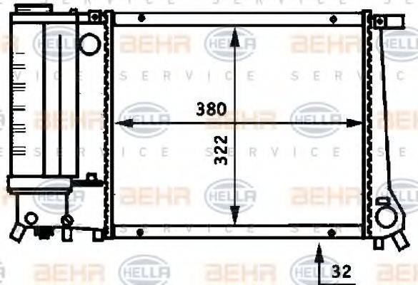 HELLA 8MK376717221 Радіатор, охолодження двигуна