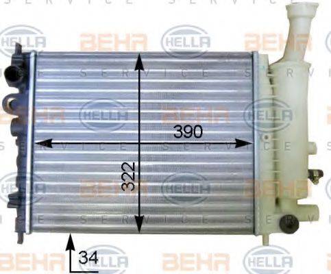 HELLA 8MK376717351 Радіатор, охолодження двигуна