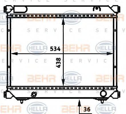 HELLA 8MK376717691 Радіатор, охолодження двигуна