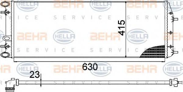 HELLA 8MK376717704 Радіатор, охолодження двигуна