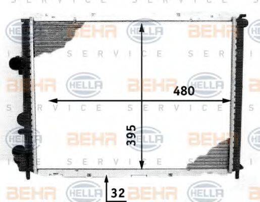 HELLA 8MK376717771 Радіатор, охолодження двигуна