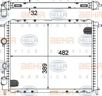 HELLA 8MK376717794 Радіатор, охолодження двигуна