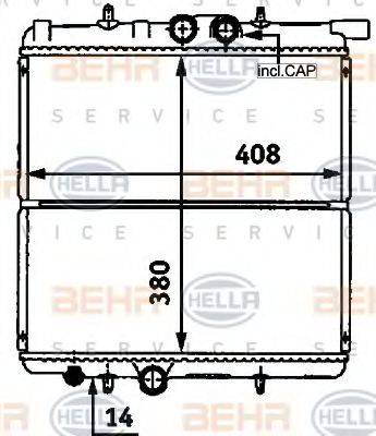 HELLA 8MK376718251 Радіатор, охолодження двигуна