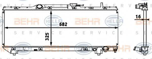 HELLA 8MK376718371 Радіатор, охолодження двигуна