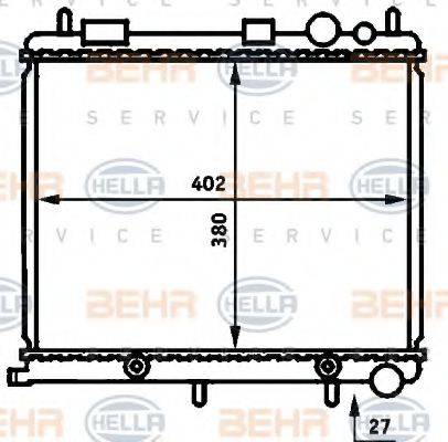 HELLA 8MK376718614 Радіатор, охолодження двигуна