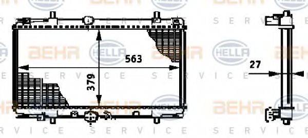 HELLA 8MK376719291 Радіатор, охолодження двигуна