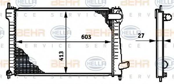 HELLA 8MK376720151 Радіатор, охолодження двигуна