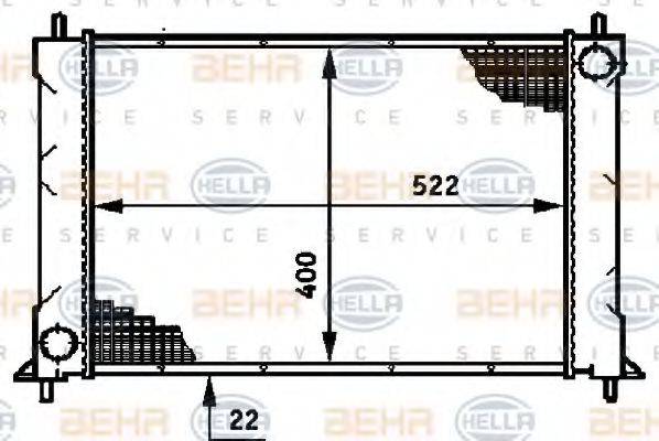 HELLA 8MK376720231 Радіатор, охолодження двигуна