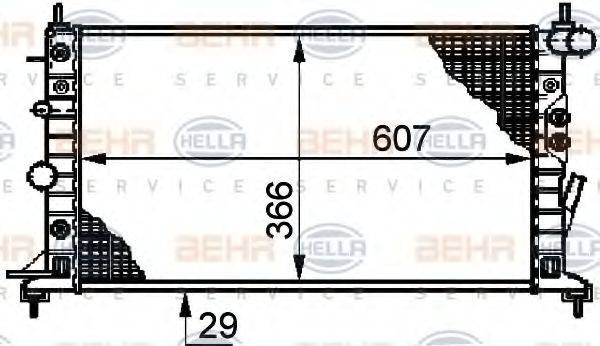 HELLA 8MK376720641 Радіатор, охолодження двигуна