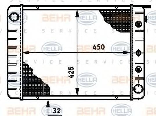 HELLA 8MK376720691 Радіатор, охолодження двигуна