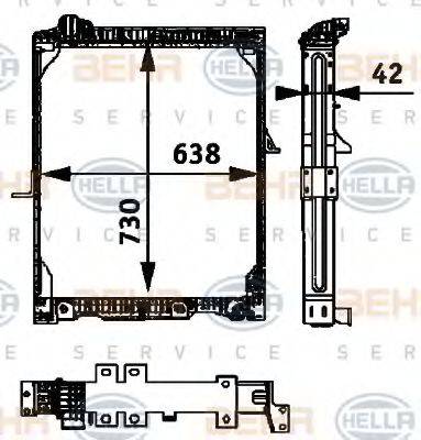 HELLA 8MK376721161 Радіатор, охолодження двигуна