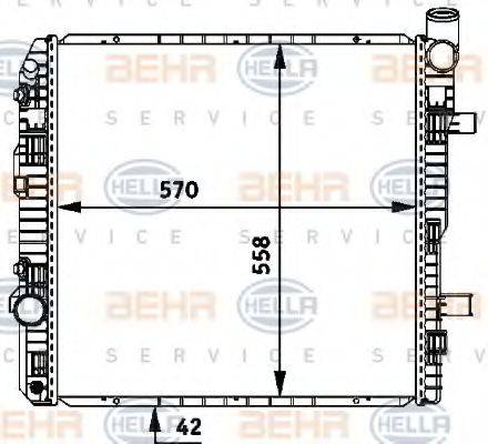 HELLA 8MK376721251 Радіатор, охолодження двигуна