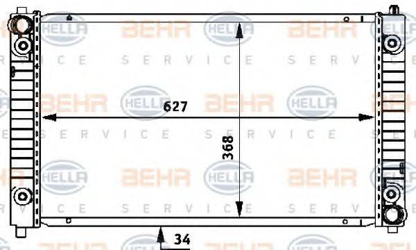 HELLA 8MK376721301 Радіатор, охолодження двигуна