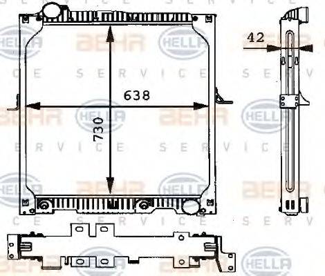 HELLA 8MK376721321 Радіатор, охолодження двигуна