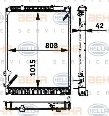 HELLA 8MK376721491 Радіатор, охолодження двигуна