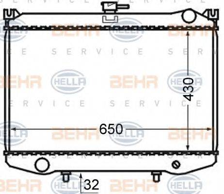 HELLA 8MK376724481 Радіатор, охолодження двигуна