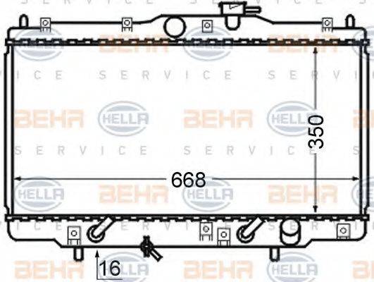 HELLA 8MK376724511 Радіатор, охолодження двигуна