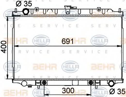 HELLA 8MK376724671 Радіатор, охолодження двигуна