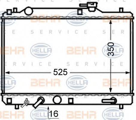 HELLA 8MK376724701 Радіатор, охолодження двигуна