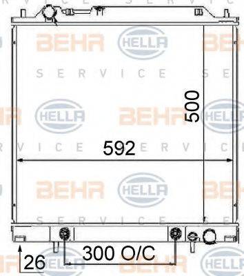 HELLA 8MK376724761 Радіатор, охолодження двигуна