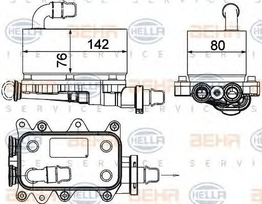 HELLA 8MO376725101 Олійний радіатор, автоматична коробка передач