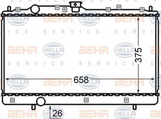 HELLA 8MK376726611 Радіатор, охолодження двигуна