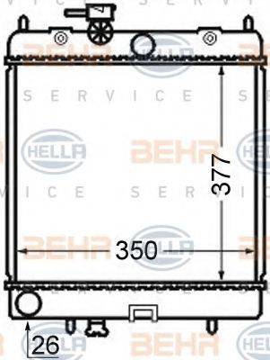 HELLA 8MK376726691 Радіатор, охолодження двигуна