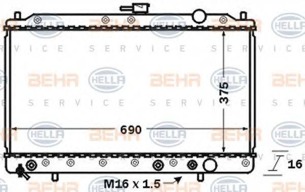 HELLA 8MK376727501 Радіатор, охолодження двигуна