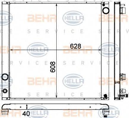 HELLA 8MK376727521 Радіатор, охолодження двигуна