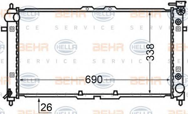 HELLA 8MK376727691 Радіатор, охолодження двигуна