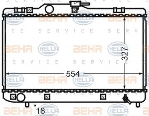 HELLA 8MK376727701 Радіатор, охолодження двигуна