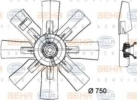 HELLA 8MV376728171 Вентилятор, охолодження двигуна