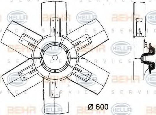 HELLA 8MV376730761 Вентилятор, охолодження двигуна