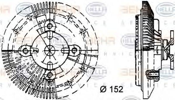 HELLA 8MV376732121 Зчеплення, вентилятор радіатора