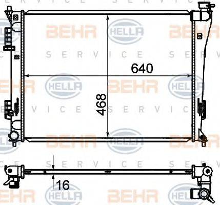 HELLA 8MK376735251 Радіатор, охолодження двигуна