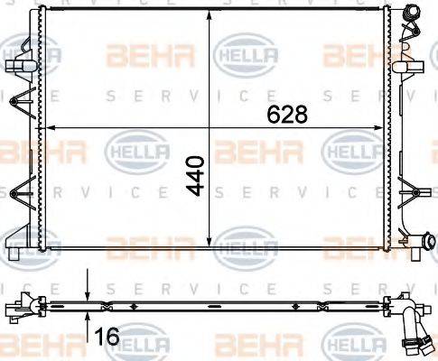 HELLA 8MK376735371 Радіатор, охолодження двигуна