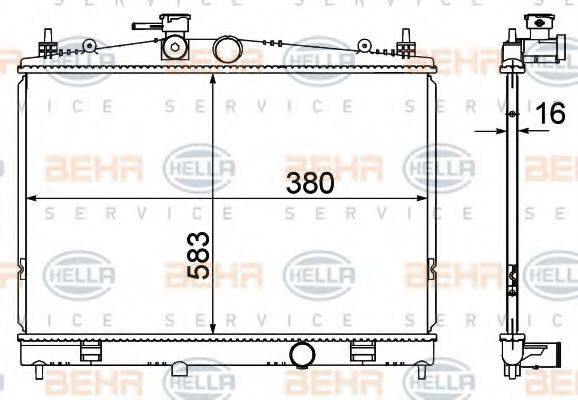 HELLA 8MK376735381 Радіатор, охолодження двигуна