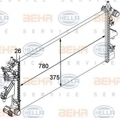 HELLA 8MK376745021 Радіатор, охолодження двигуна