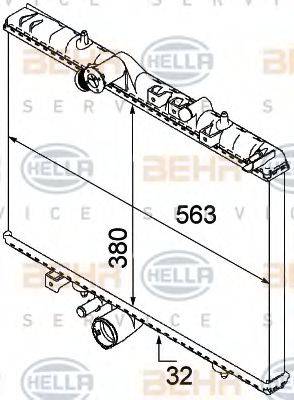 HELLA 8MK376745081 Радіатор, охолодження двигуна