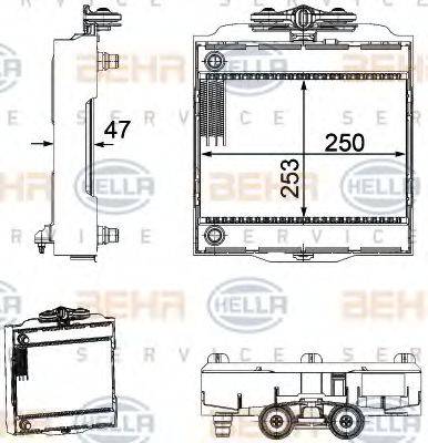 HELLA 8MK376746511 Радіатор, охолодження двигуна