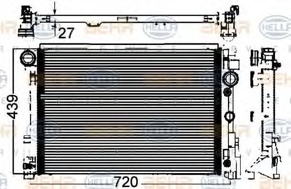 HELLA 8MK376749551 Радіатор, охолодження двигуна