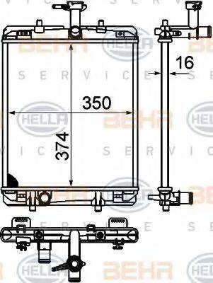 HELLA 8MK376749651 Радіатор, охолодження двигуна