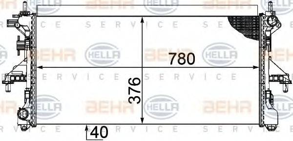 HELLA 8MK376753621 Радіатор, охолодження двигуна