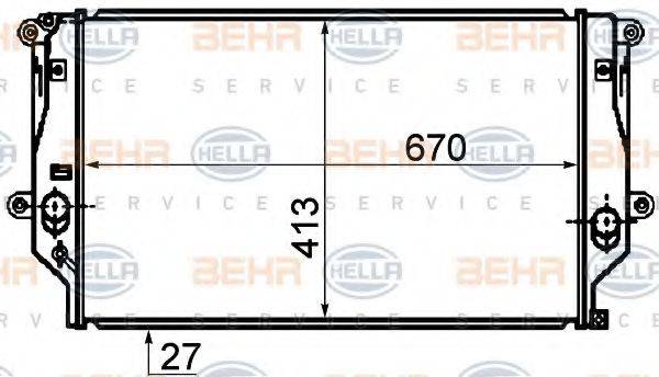 HELLA 8MK376753761 Радіатор, охолодження двигуна