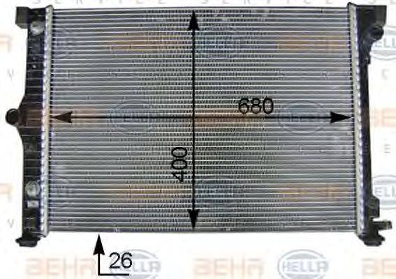 HELLA 8MK376754341 Радіатор, охолодження двигуна