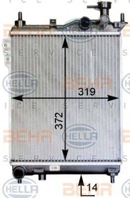 HELLA 8MK376754491 Радіатор, охолодження двигуна