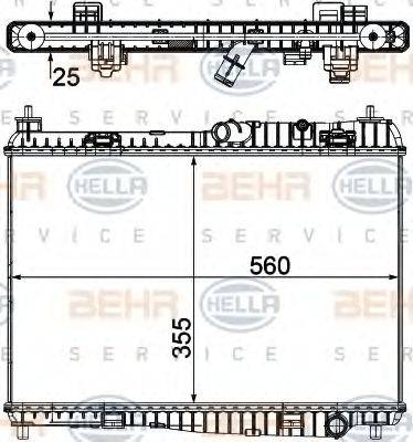 HELLA 8MK376754764 Радіатор, охолодження двигуна